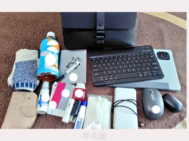 ガストンルーガのスプラッシュクロスボディミディアムを仕事用に使う時の荷物一覧の画像